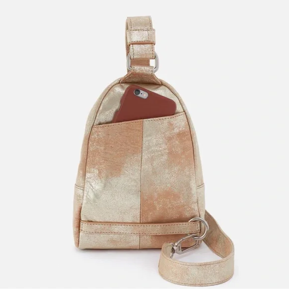 NWT HOBO Metallic Leather Fern Sling Bag - Picture 6 of 13